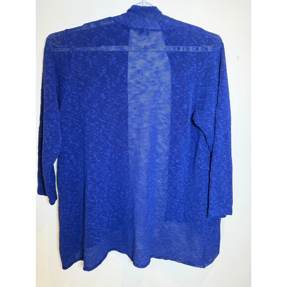 Eileen Fisher Woman Blue Open Knit Cardigan – Plus 2X - Picture 3 of 4